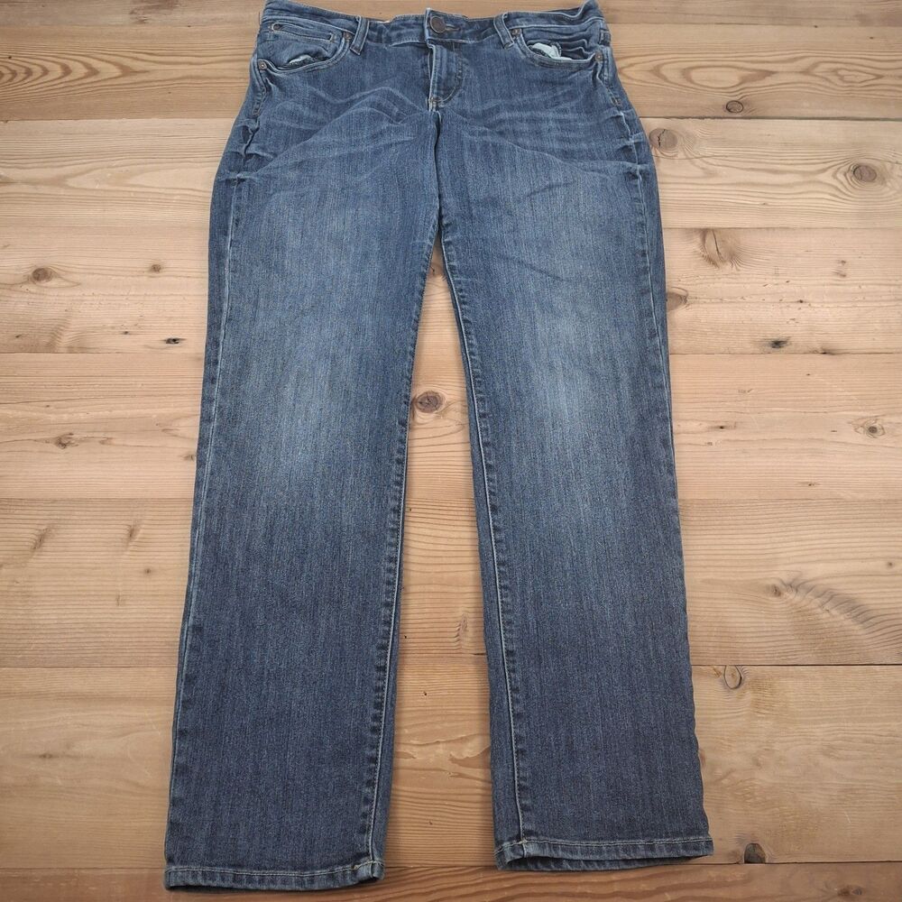 Kut From The Kloth Jeans Womens 8 Catherine Boyfriend Embroidered Pockets